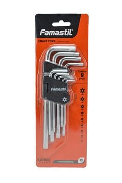 JOGO CHAVE TORX LONGA T10 A T50 9PC