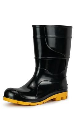 BOTA PVC CANO 28CM PRETA/AMAR S/F 35/36