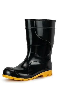BOTA PVC CANO 28CM PRETA/AMAR C/F 44/45
