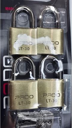 KIT CADEADO LATAO 30MM 4PC SEGREDO UNICO