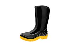 BOTA PVC CANO 25CM PRETA/AMAR S/F 35