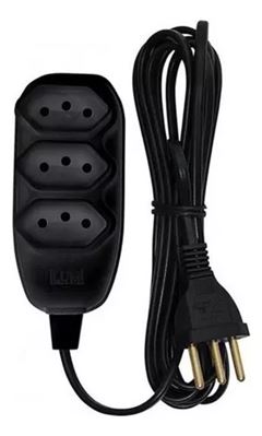 EXTENSAO TRI 2P+T CB PP 3X0,75MM 5,0M PT