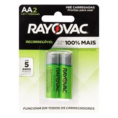PILHA ALCALIN RECARREG PEQ AA 1,2V C/2PC