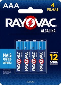 PILHA ALCALINA PALITO AAA 1,5V C/4PC
