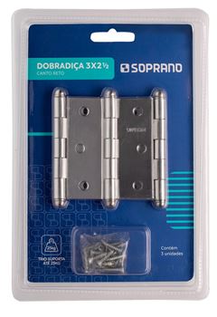 DOBRADICA ANTIQUE 3.1/2X3 CANTO RETO 3PC