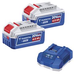 KIT 2 BAT 20V 4,0A C/ CARREGADOR 4,0A