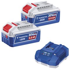 KIT 2 BAT 20V 5,0A C/ CARREGADOR 4,0A