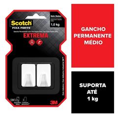 GANCHO PLASTICO ADESIVO SCOTCH M 2PC BR
