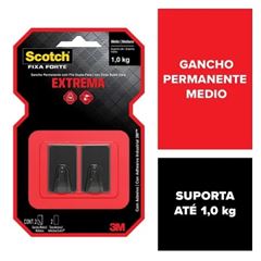 GANCHO PLASTICO ADESIVO SCOTCH M 2PC PT