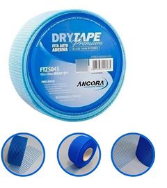 FITA TELADA FIBRA VIDRO PREM 48MMX45M AZ